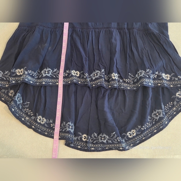 Time and Tru Dark Blue Maxi Skirt with Embroidery - Picture 6 of 7